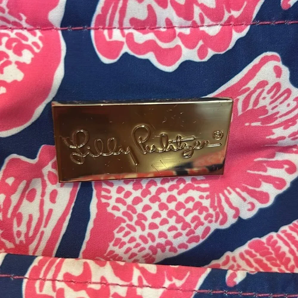 Lily Pulitzer xl shell pink navy cooler insulated tote bag beach summer
